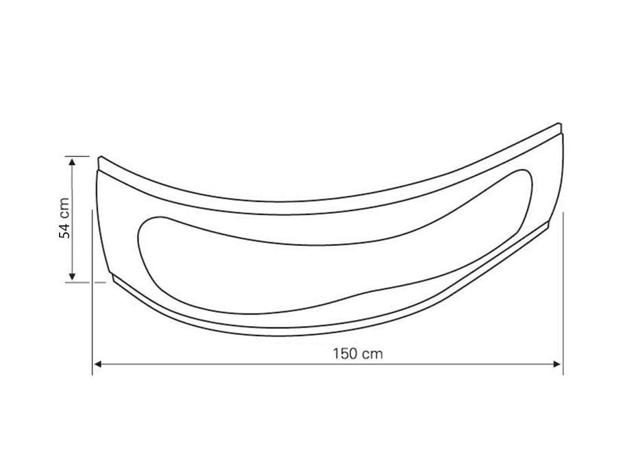 Aqualine CIDLINA 150 čelný panel, vrátane montážnej sady, výška 54cm, ľavý/pravý G3620