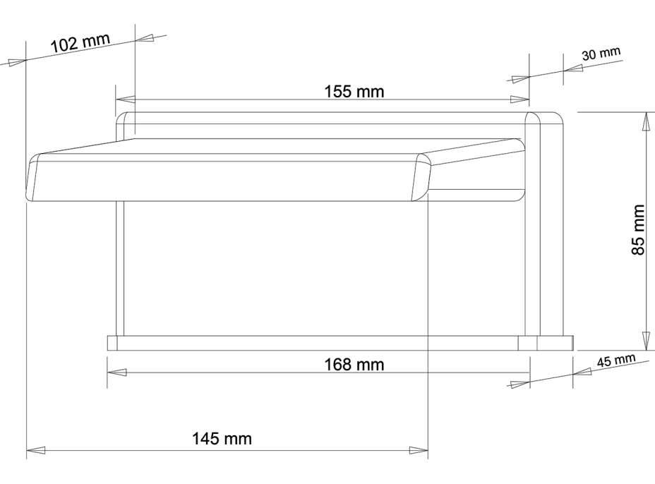 Sapho Výtoková hubica na okraj vane, šírka 145mm, kaskáda, chróm 5106