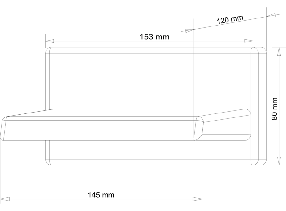 Sapho Nástenná výtoková hubica otvorená, šírka 145mm, kaskáda, chróm 5108