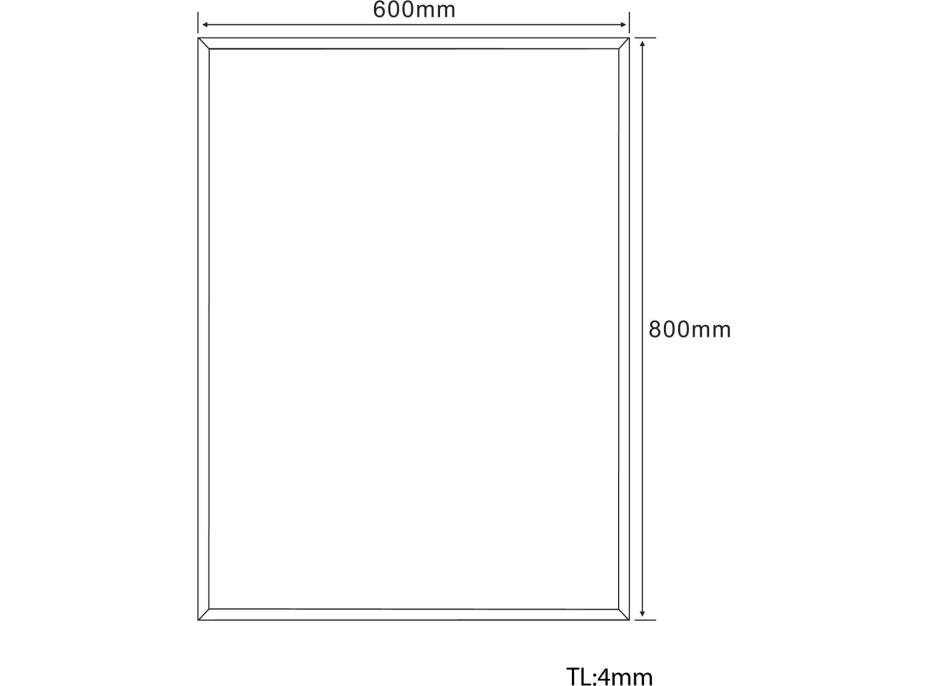 Aqualine Zrkadlo s fazetou 60x80cm, bez úchytu 22496