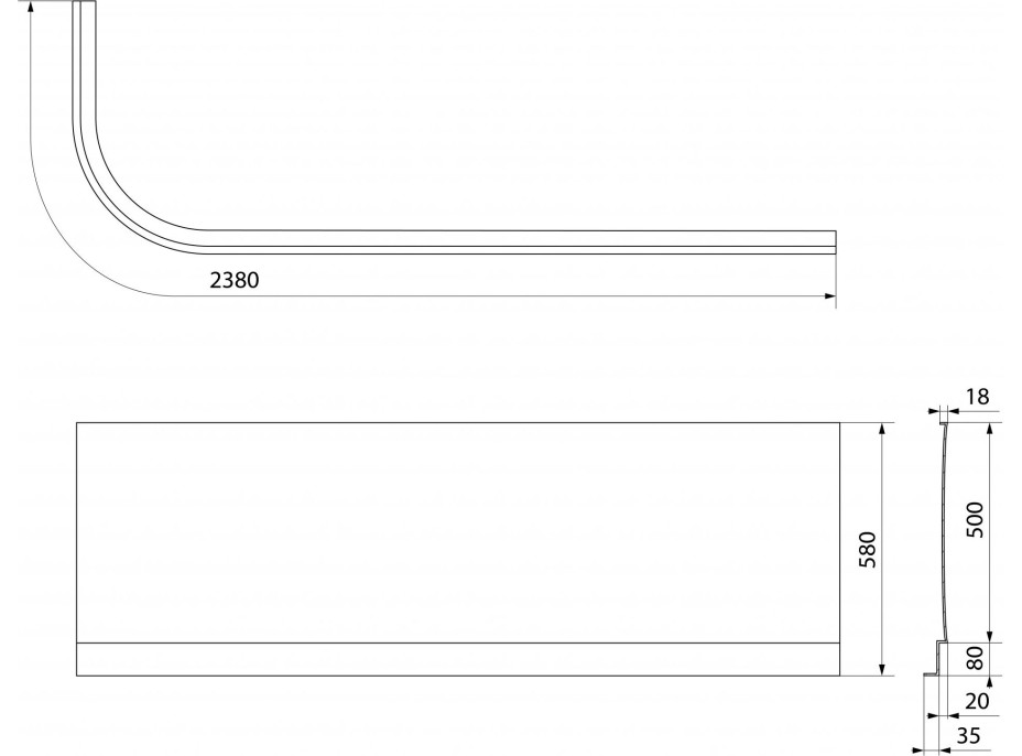 Polysan VIVA R 175 panel čelný, čierna mat 78319.21