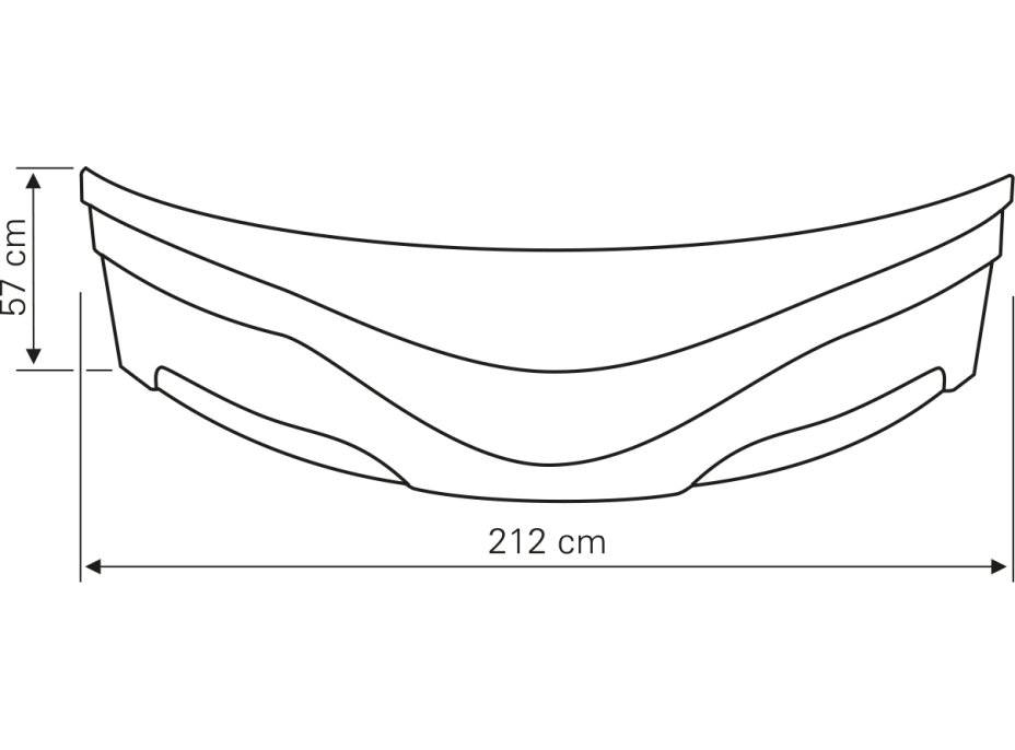 Aqualine DUNAJ 150 čelný panel, výška 57cm, vrátane montážnej sady G1355