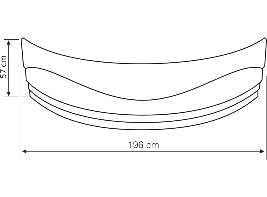 Aqualine DUNAJ 140 čelný panel, výška 57cm, vrátane montážnej sady G1345