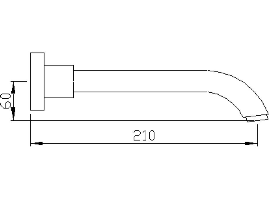 Sapho Nástenná výtoková hubica, 210mm, chróm CR210CRO