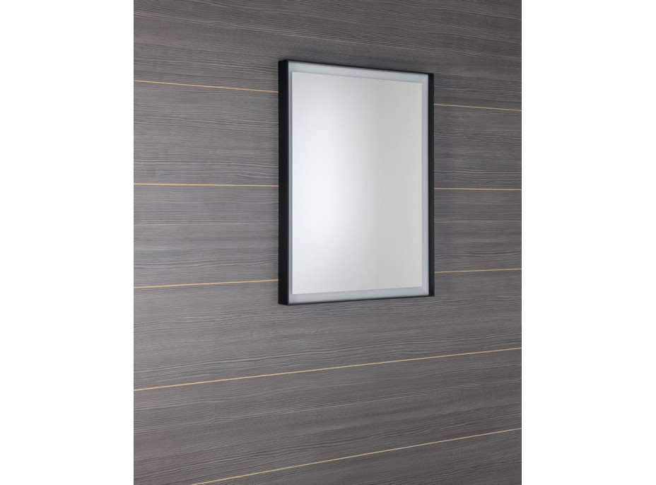 Sapho SORT zrkadlo s LED osvetlením 60x80cm, čierna mat ST080