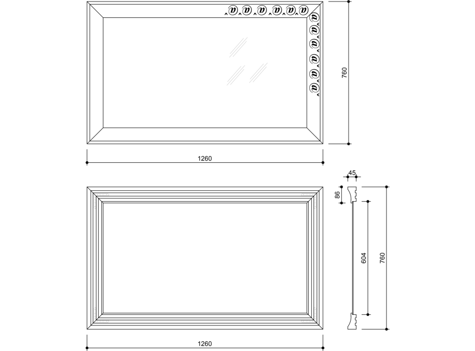 Sapho MANTILA zrkadlo v drevenom ráme 760x1260mm, antik NL740