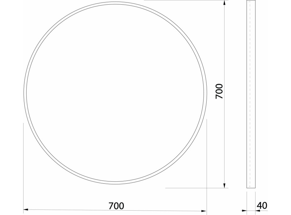 Sapho NOTION okrúhle zrkadlo v ráme ø 70cm, zlato mat NT700G