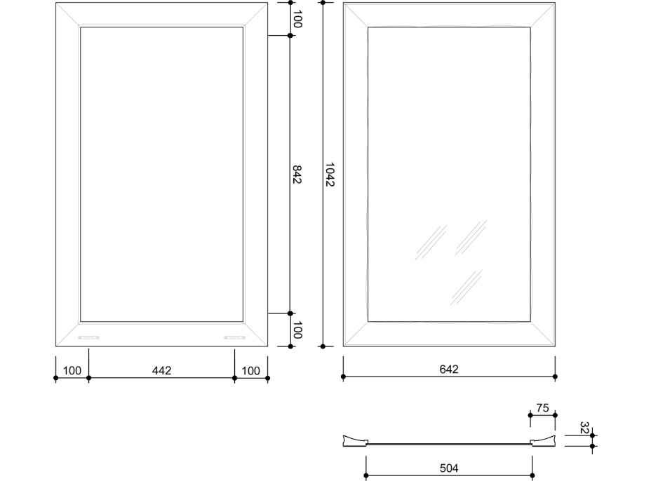 Sapho BERGARA zrkadlo v drevenom ráme 642x1042mm, zlatá NL528