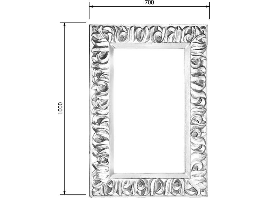 Sapho ZEEGRAS zrkadlo vo vyrezávanom ráme 70x100cm, strieborná IN432