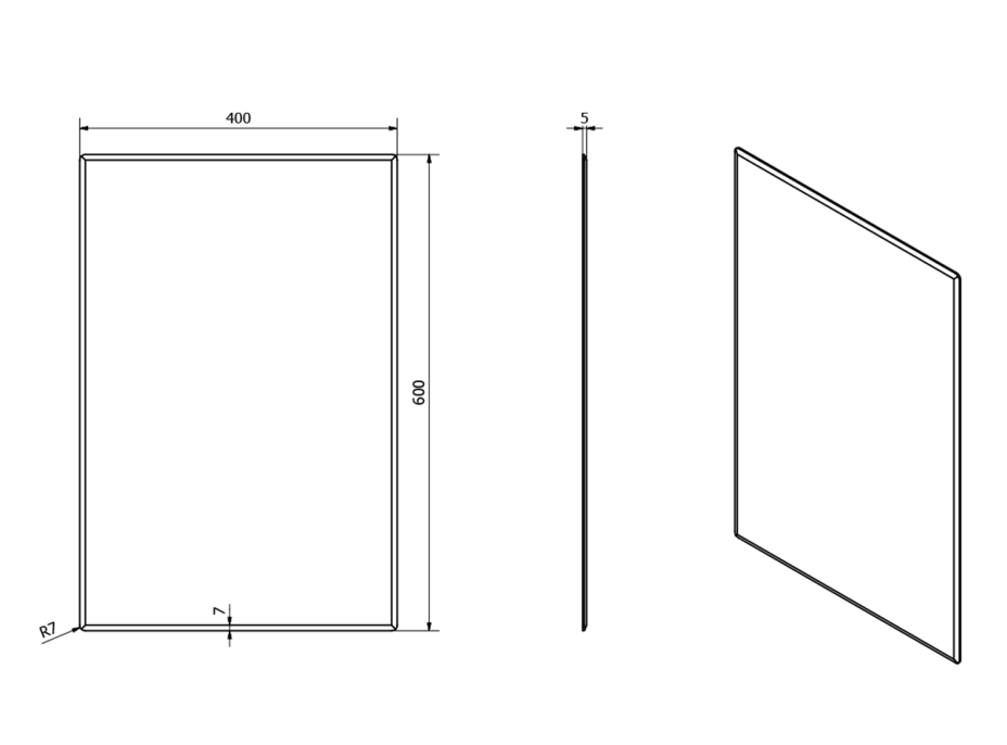 Sapho ACCORD zrkadlo s fazetou 400x600mm, bez úchytu MF422