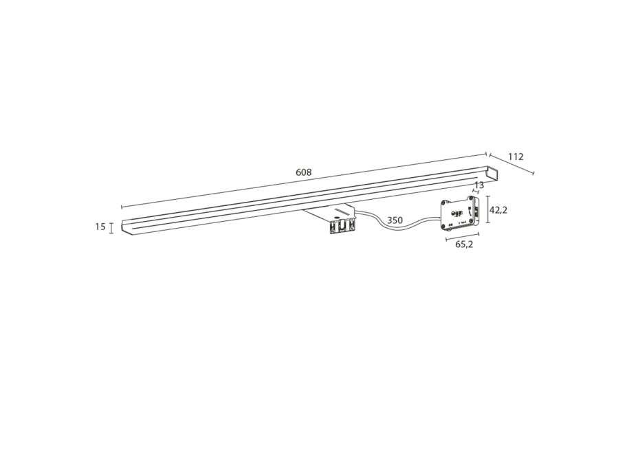 Sapho FELINA LED svietidlo, 12W, 608x15x112mm, chróm FE060