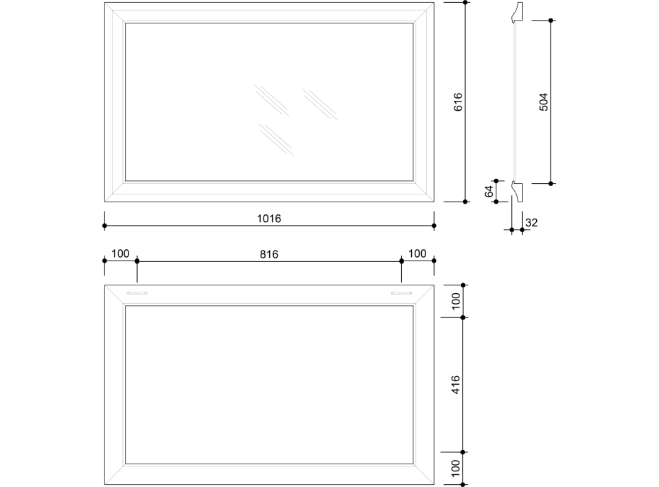 Sapho AMBIENTE zrkadlo v drevenom ráme 620x1020mm, starobiela NL706