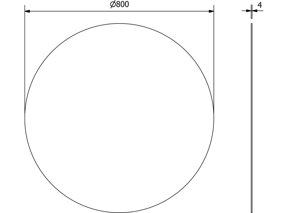 Aqualine Zrkadlo okrúhle ø 80cm, bez úchytu 22446