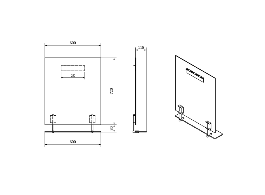 Sapho WEGA zrkadlo s policou 600x800mm 60092-6