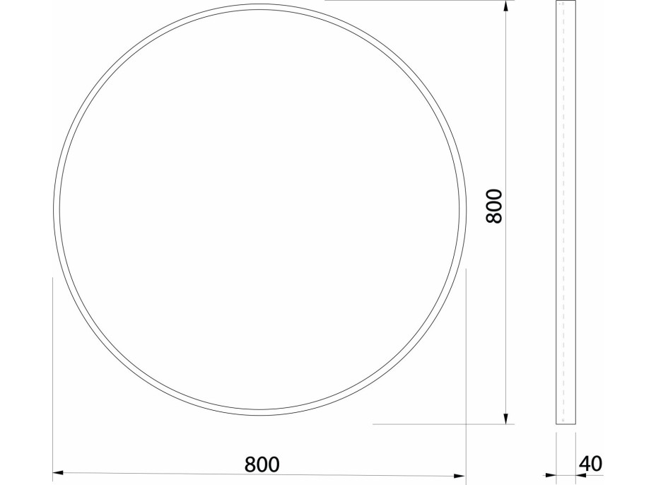 Sapho NOTION okrúhle zrkadlo v ráme ø 80cm, zlato mat NT800G