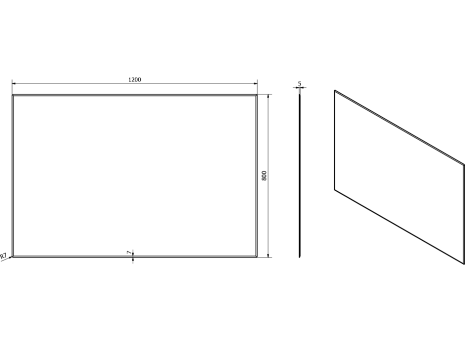 Sapho ACCORD zrkadlo s fazetou 1200x800mm, bez úchytu MF453