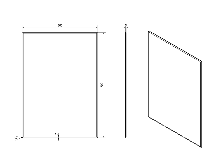 Sapho ACCORD zrkadlo s fazetou 500x700mm, bez úchytu MF436