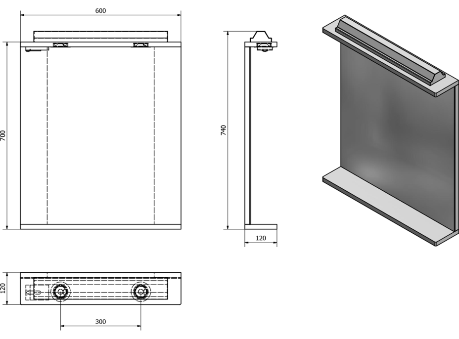 Aqualine KORIN zrkadlo s LED osvetlením a zásuvkou 60x70x12cm KO397