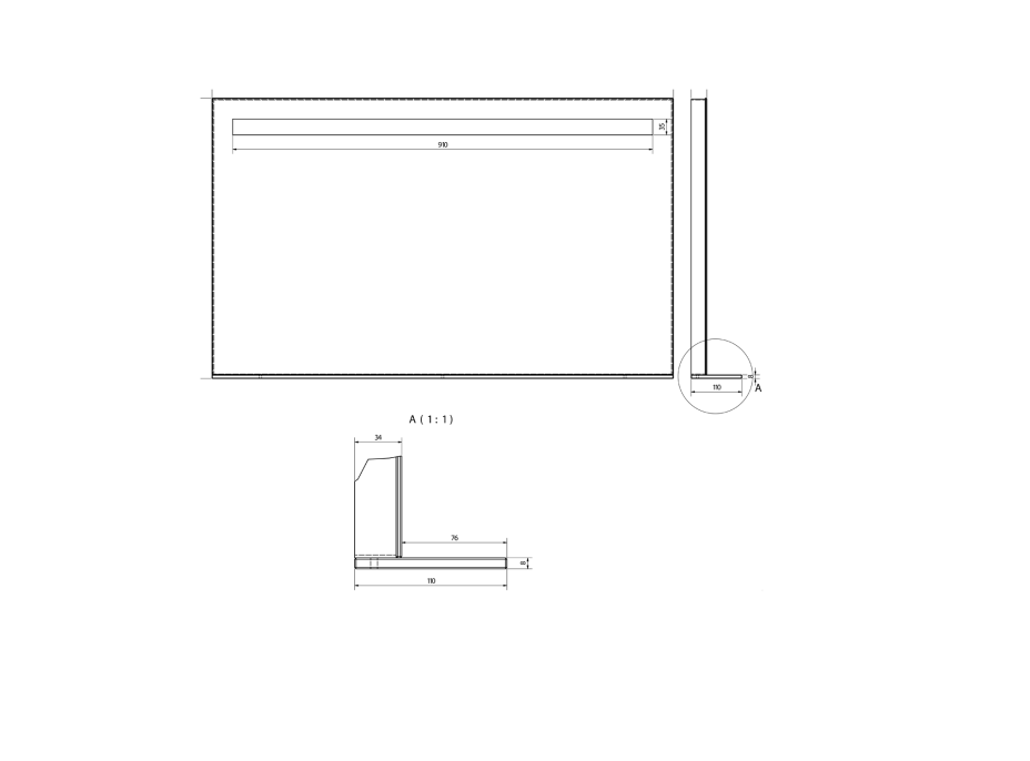 Sapho BRETO zrkadlo s LED osvetlením a policou 1000x608mm BT100