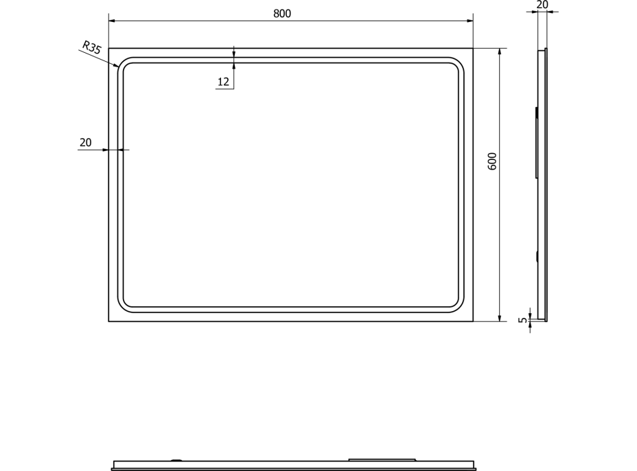 Sapho GEMINI zrkadlo s LED osvetlením 600x800mm GM060