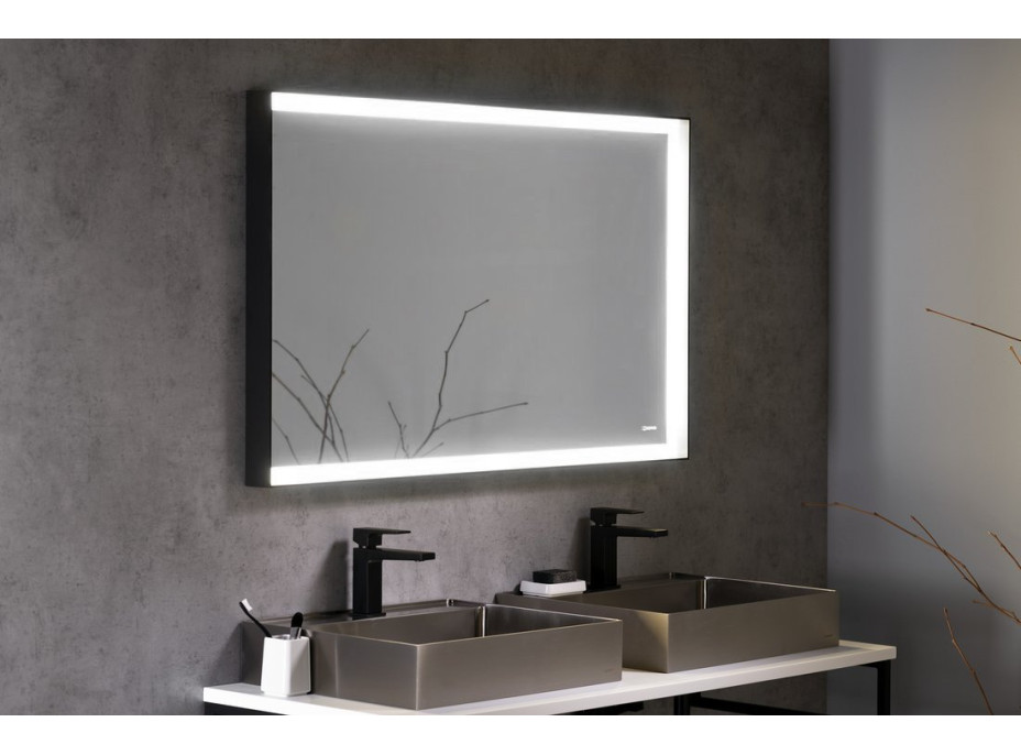 Sapho SORT zrkadlo s LED osvetlením 120x70cm, čierna mat ST120