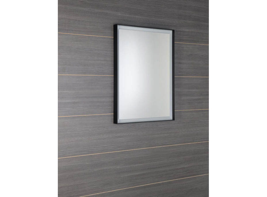 Sapho SORT zrkadlo s LED osvetlením 47x70cm, čierna mat ST047