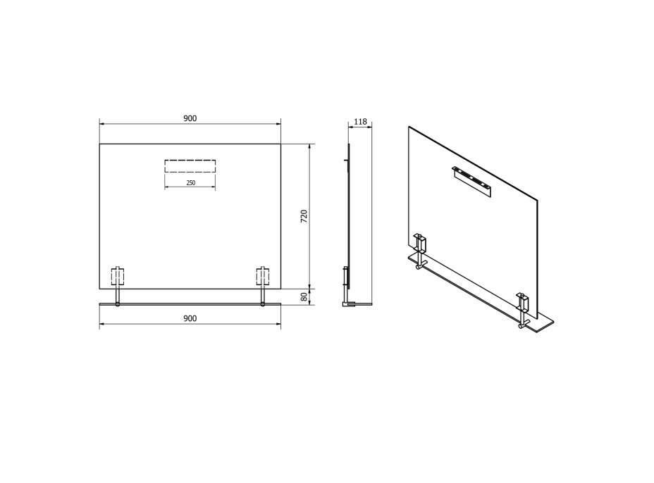 Sapho WEGA zrkadlo s policou 900x800mm 60092-9