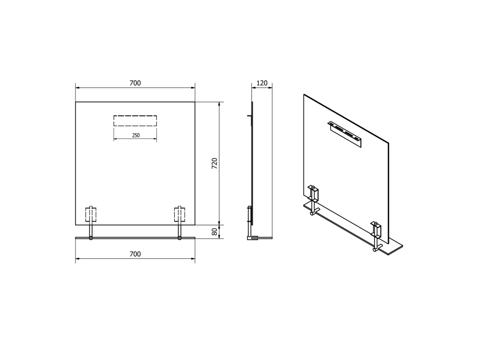 Sapho WEGA zrkadlo s policou 700x800mm 60092-7