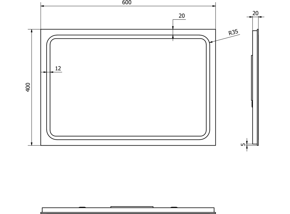 Sapho GEMINI zrkadlo s LED osvetlením 400x600mm GM040