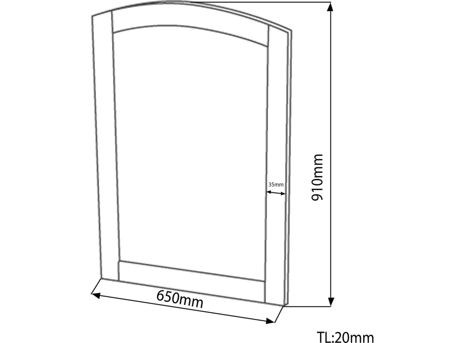 Sapho RETRO zrkadlo v drevenom ráme 650x910mm, buk 735241