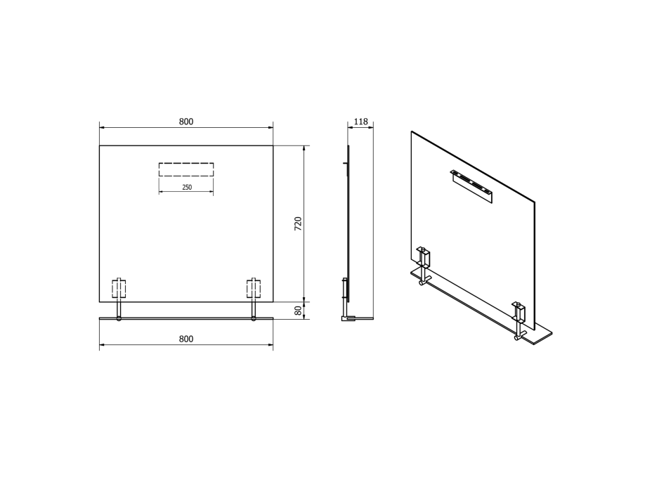 Sapho WEGA zrkadlo s policou 800x800mm 60092-8