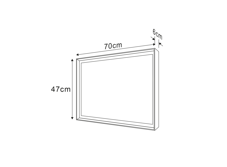 Sapho SORT zrkadlo s LED osvetlením 47x70cm, čierna mat ST047