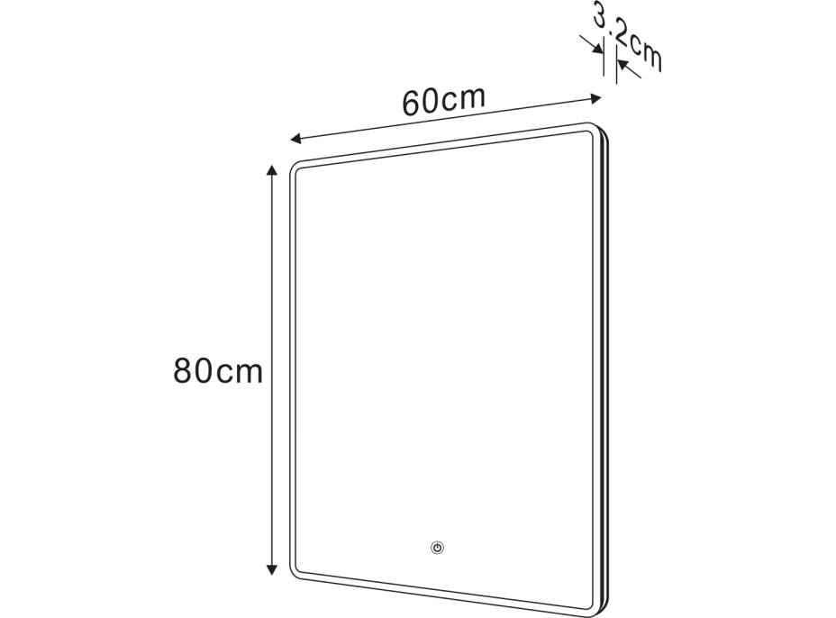 Sapho PIRI zrkadlo s LED osvetlením 60x80cm, senzor, 2700-6500K PR600S