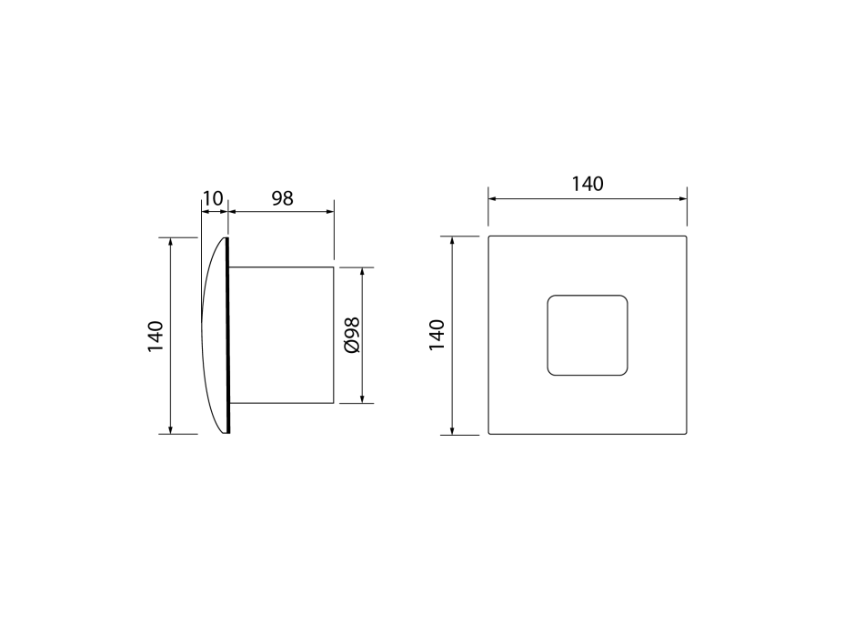 Cata SILENTIS 10 T kúpeľňový ventilátor axiálny s časovačom, 15W, potrubie 100mm, biela 01071000