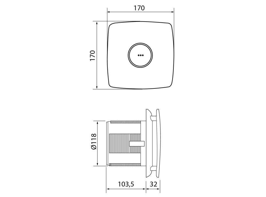 Cata X-MART 12 kúpeľňový ventilátor axiálny, 20W, potrubie 120mm, nerez mat 01050000