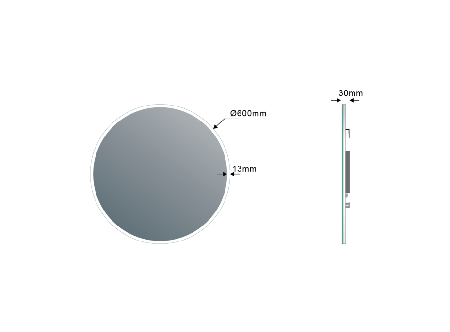 Sapho VISO okrúhle zrkadlo s LED osvetlením ø 60cm VS060