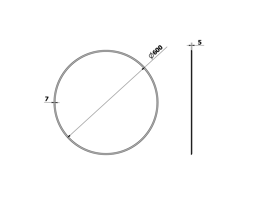 Sapho RENGAS okrúhle zrkadlo s fazetou ø 60cm, bez úchytu RG060