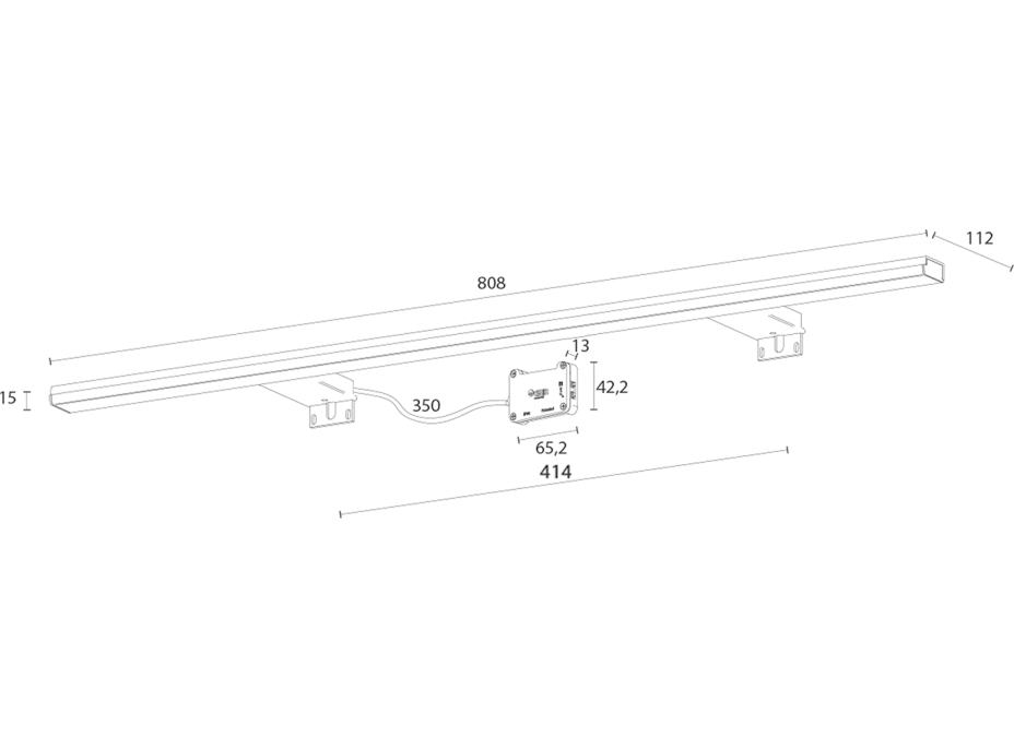 Sapho PANDORA LED svietidlo, 15 W, 808x15x112 mm, chróm (26693CI) E27576CI