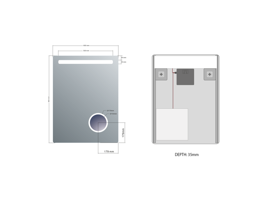 Sapho ASTRO zrkadlo s LED osvetlením 600x800mm, kozmetické zrkadlo MIRL2