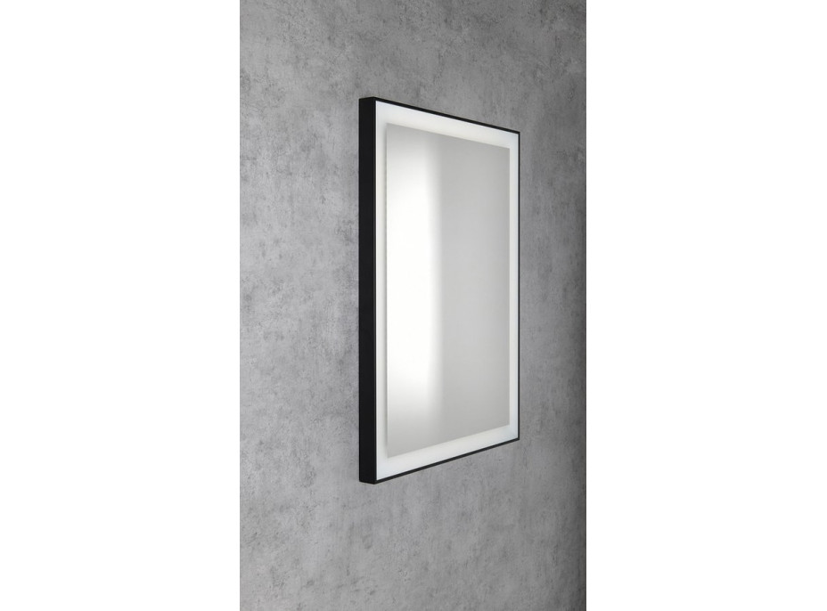 Sapho GANO zrkadlo s LED osvetlením 60x80cm, čierna LG260