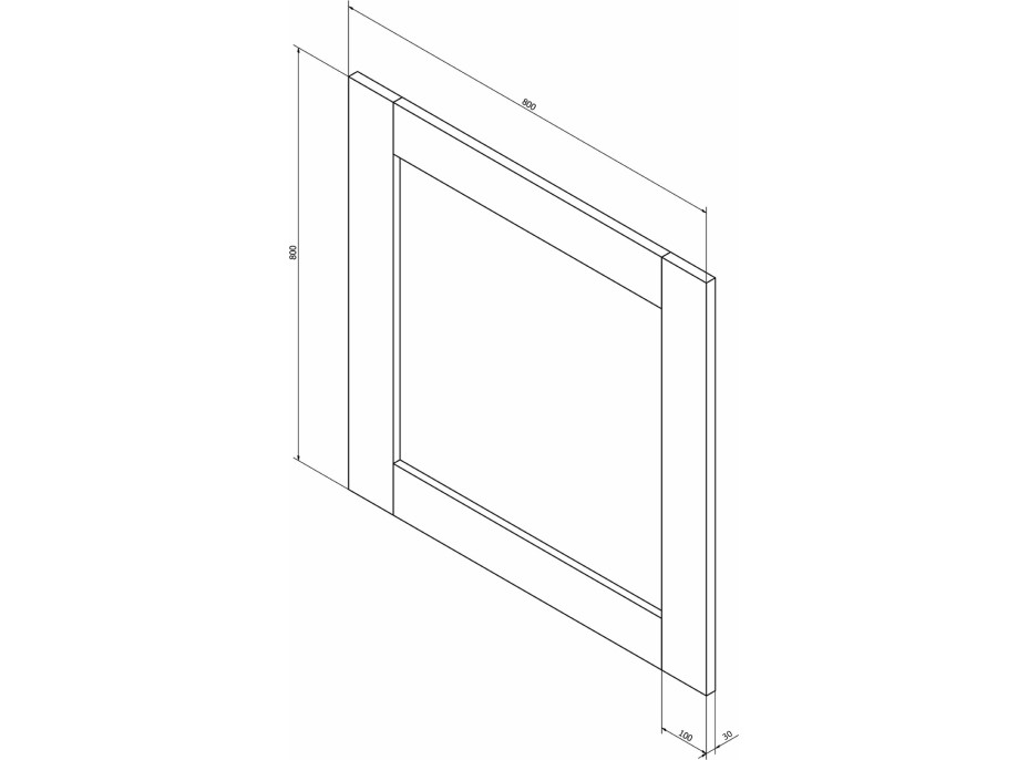 Sapho BRAND zrkadlo v drevenom ráme 800x800mm, morený smrek BA051S