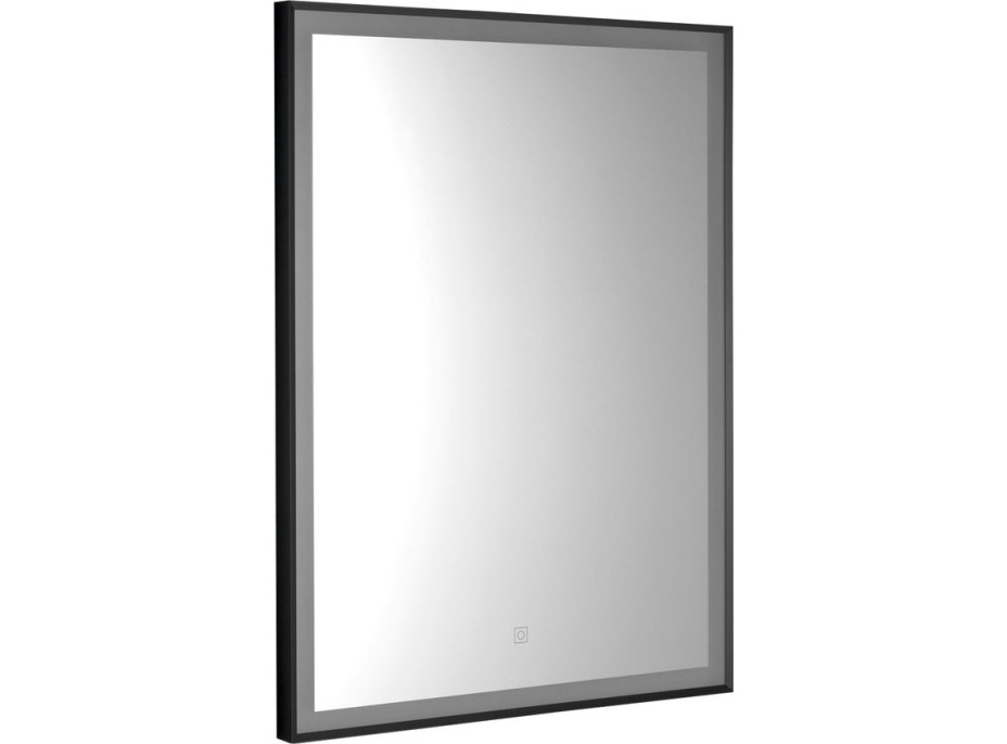 Aqualine CORNA zrkadlo s LED osvetlením 60x80cm, dotykový senzor, stmievateľné, čierna mat CN060