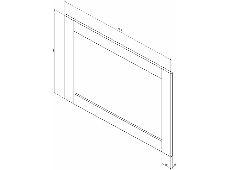 Sapho BRAND zrkadlo v drevenom ráme 1000x800mm, morený smrek BA056S