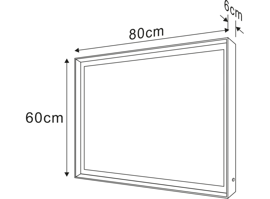 Sapho SORT zrkadlo s LED osvetlením 60x80cm, senzor, 2700-6500K, čierna mat ST080S