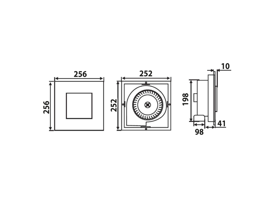 Sapho TECTO stropný ventilátor axiálny, 20W, potrubie 100mm, biela TC201