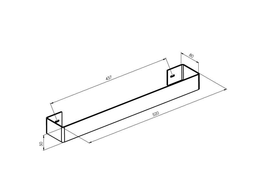 Sapho TABELLA držiak uterákov 520 mm, biela mat MI520W