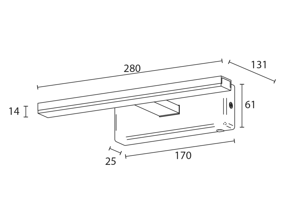 Sapho ESTHER LED nástenné svietidlo, 6 W, 280x62x131 mm, chróm E26374CI