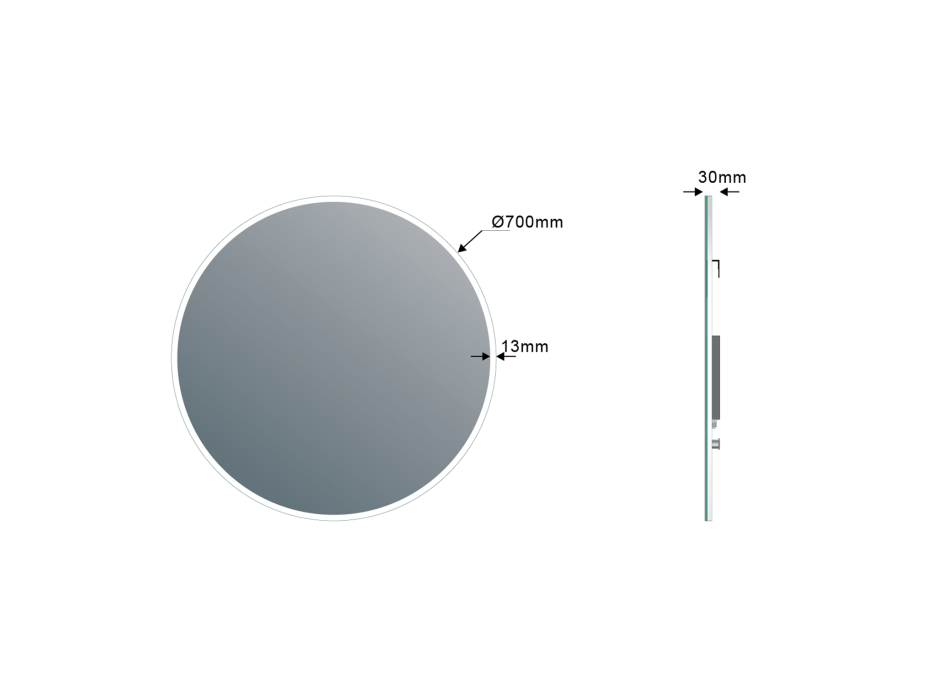 Sapho VISO okrúhle zrkadlo s LED osvetlením ø 70cm VS070