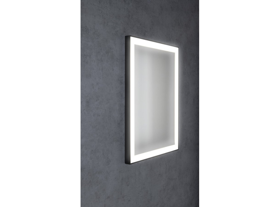 Sapho GANO zrkadlo s LED osvetlením 60x80cm, čierna LG260