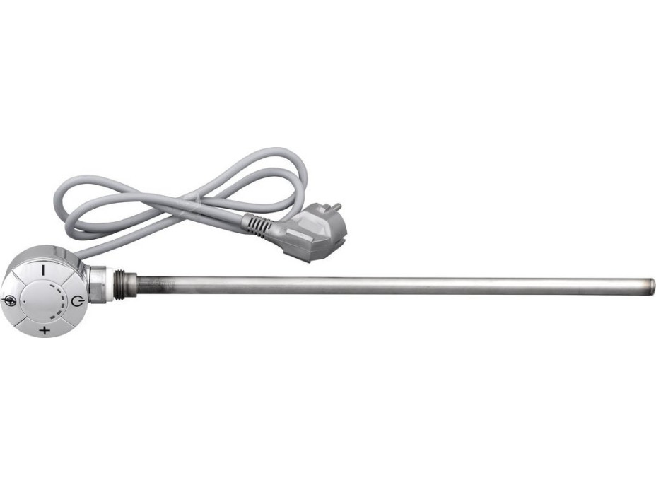 Aqualine Elektrická vykurovacia tyč s termostatom, rovný kábel, 600 W, chróm LT67446